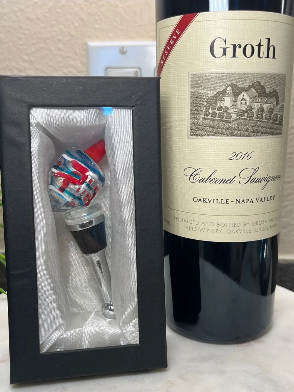 Hanukkah Glass Dreidel Wine Stopper 🕎🍷